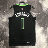 22-23 TIMBERWOLVES EDWARDS #1 Black Top Quality Hot Pressing NBA Jersey (Trapeze Edition)