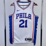 22-23 76ERS EMBIID #21 White Top Quality Hot Pressing NBA Jersey
