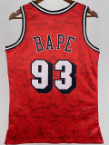 2023 HEAT & BAPE #93 Red Top Quality Hot Pressing NBA Jersey