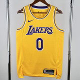 22-23 Lakers WESTBROOK #0 Yellow Top Quality Hot Pressing NBA Jersey(圆领)