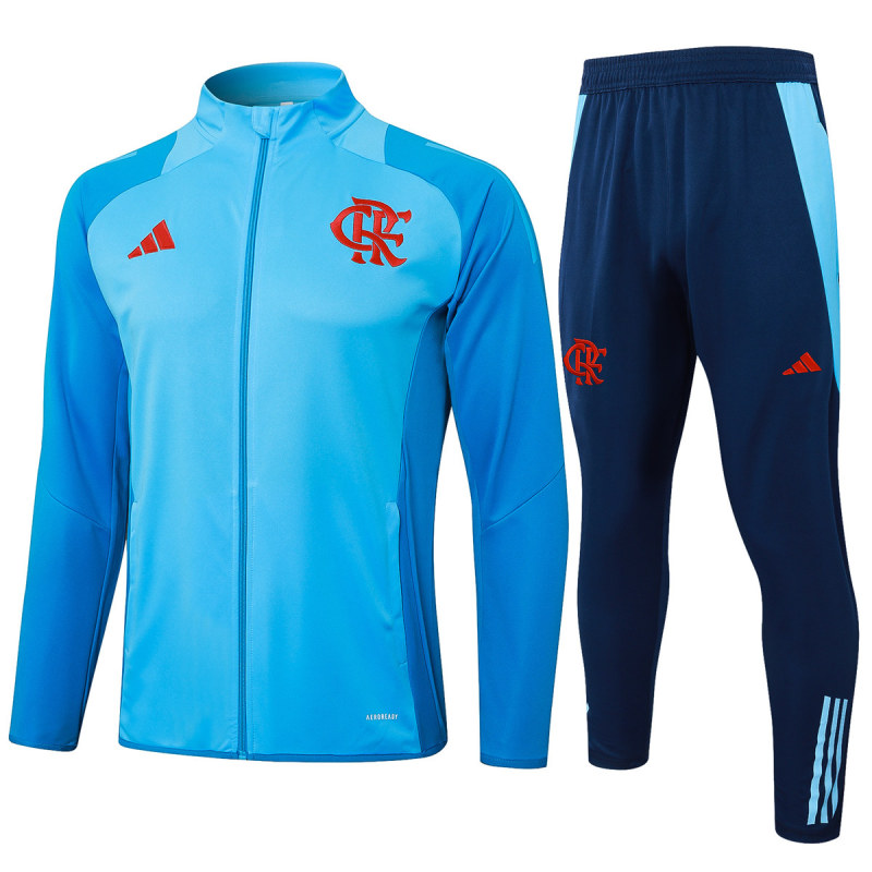 Mens Flamengo Jacket + Pants Training Suit Light Blue 2024/25