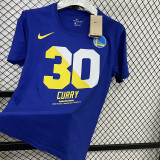 T193 Warriors CURRY #30 Blue High Quality Casual T-Shirt