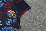 24-25 Mens Barcelona Black Vest Short traning suit
