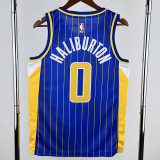 20-21 Indiana Pacers HALIBURTON #0 Blue City Edition Top Quality Hot Pressing NBA Jersey