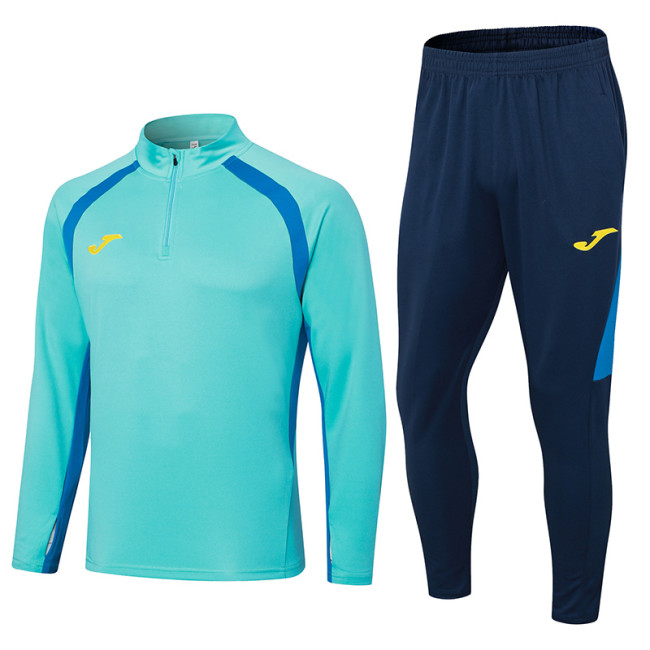 2024 JOM Light blue Half Pull Tracksuit