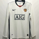 2008-2009 Man Utd Away Long Sleeve Retro Soccer Jersey