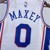 22-23 76ERS MAXEY #0 White Top Quality Hot Pressing NBA Jersey