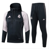 Kids Real Madrid Hoodie Sweatshirt + Pants Suit Dark Grey 2024/25