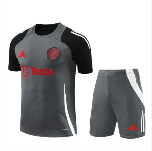 Kids Manchester United Short Training Suit Grey 2024/25