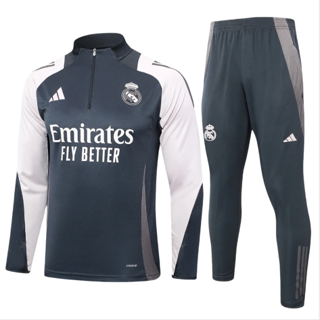 Kids Real Madrid Training Suit Grey 2024/25
