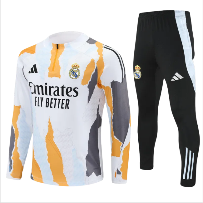 Kids Real Madrid Training Suit Camouflage White 2024/25