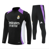 Kids Real Madrid Training Suit Black - Purple 2024/25
