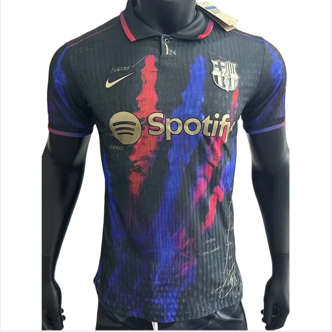 25-26 Mens Barcelona Black Blue Special Edition Player Version Training Shirts
