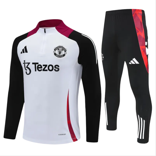 Kids Manchester United Training Suit White 2024/25