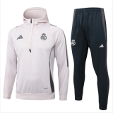 Kids Real Madrid Hoodie Sweatshirt + Pants Suit Pale Pink 2024/25