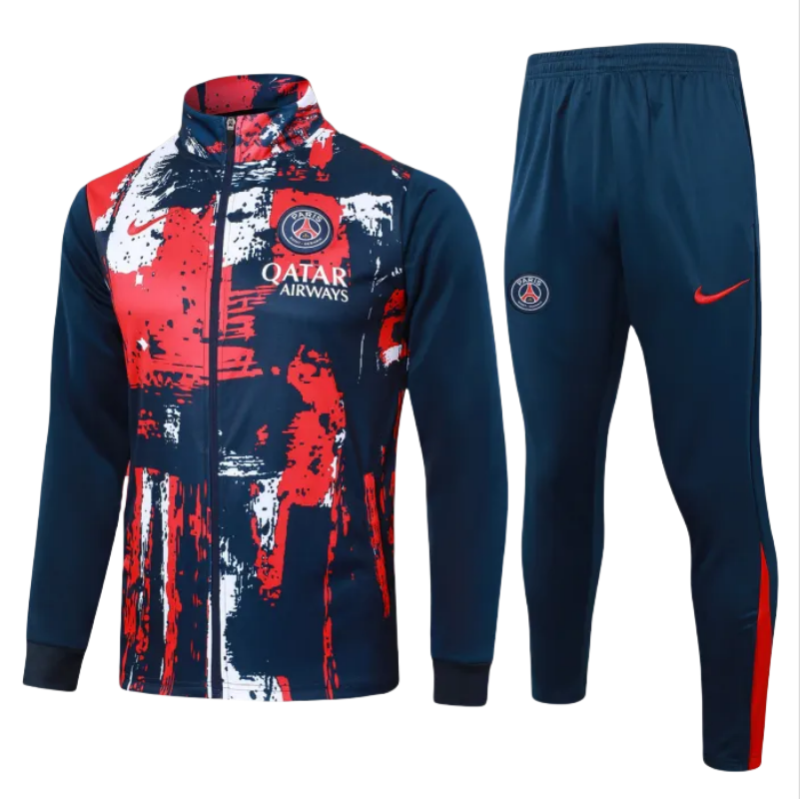 Kids PSG Jacket + Pants Training Suit Royal - Red 2024/25
