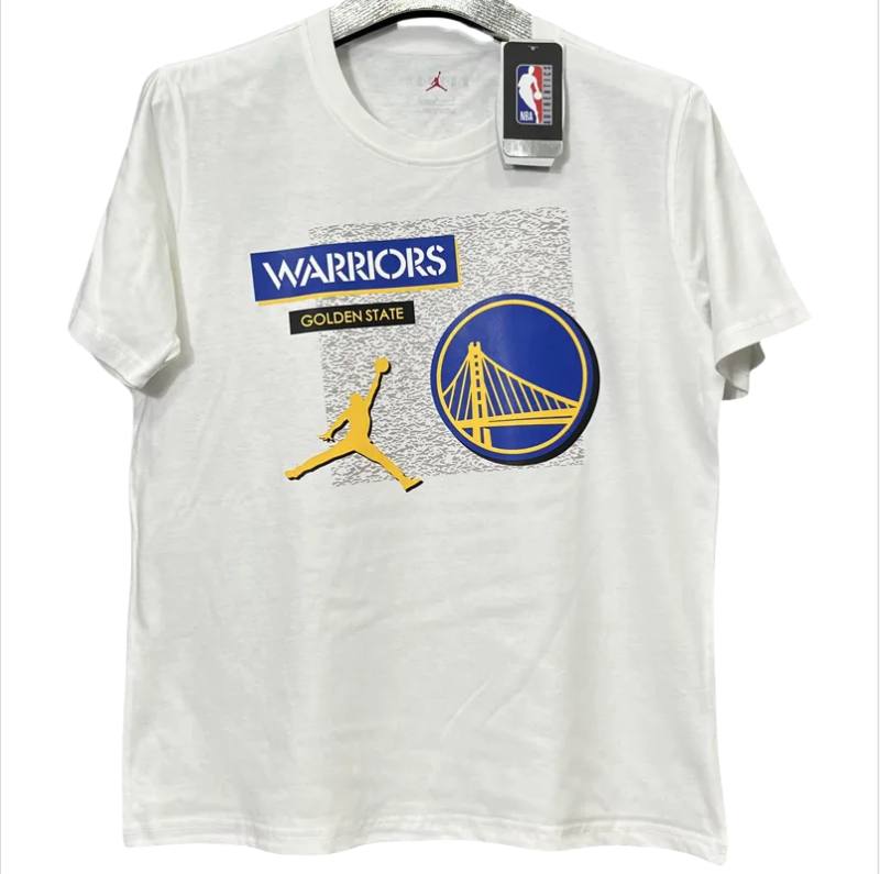 T194 Warriors Jordan White High Quality Casual T-Shirt