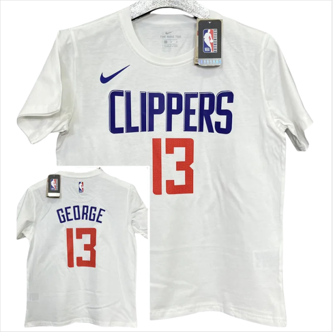 T171 Clippers GEORGE #13 White High Quality Casual T-Shirt
