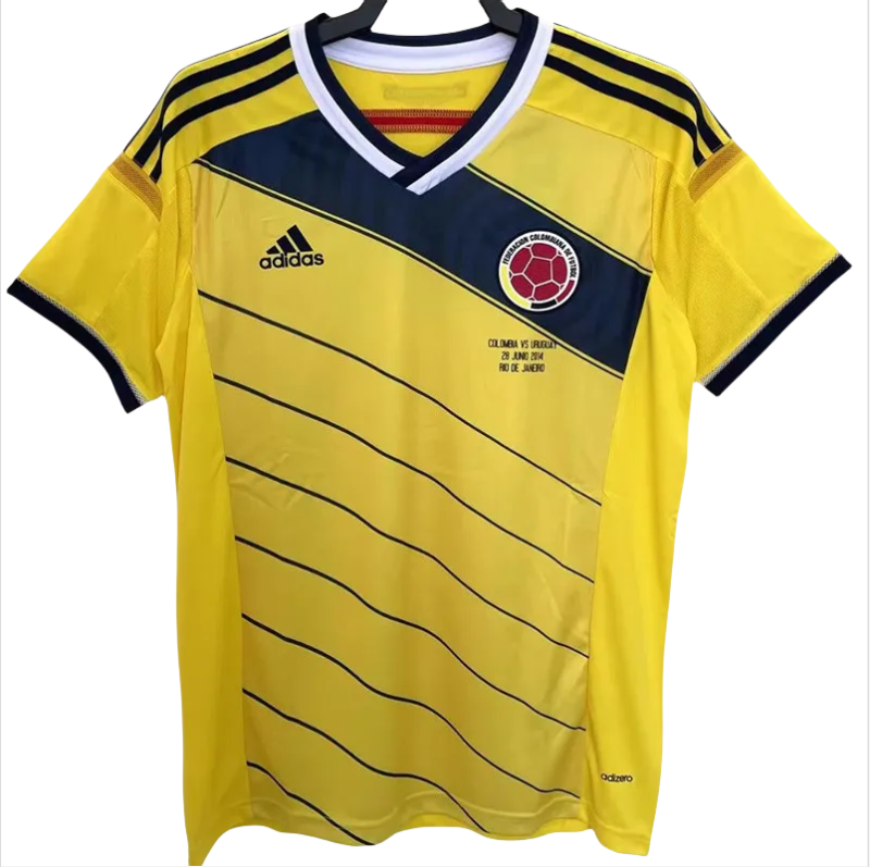2014 Colombia Home Retro Soccer Jersey