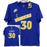 T185 Warriors CURRY #30 Blue High Quality Casual T-Shirt