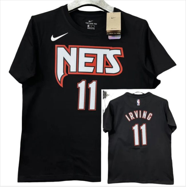 T201 Nets IRVING #11 Black High Quality Casual T-Shirt