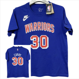 T184 Warriors CURRY #30 Blue High Quality Casual T-Shirt