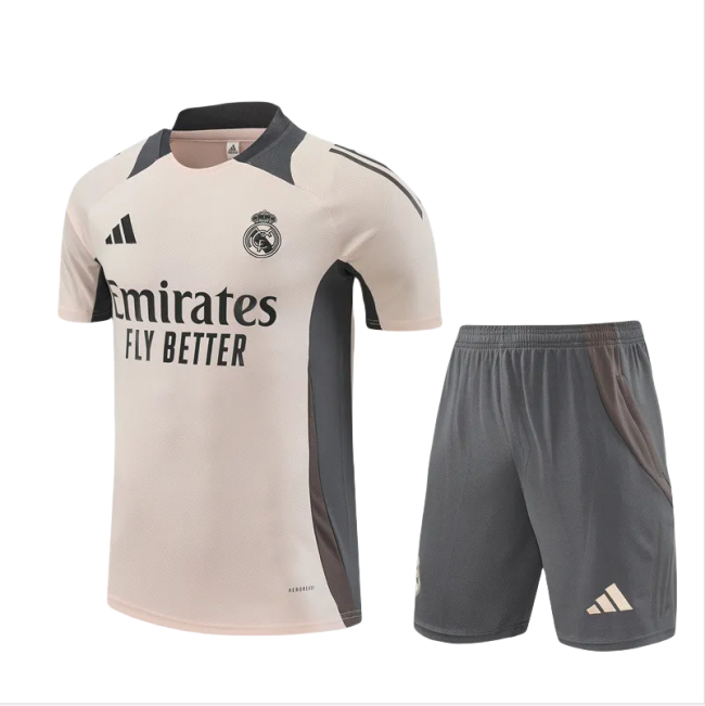Kids Real Madrid Short Training Suit Light Grey 2024/25