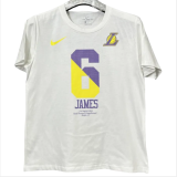 T190 Lakers JAMES #6 White High Quality Casual T-Shirt