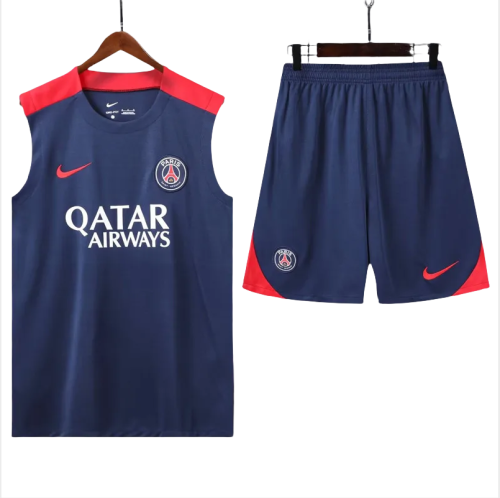 24-25 PSG Royal blue Vest Short traning suit