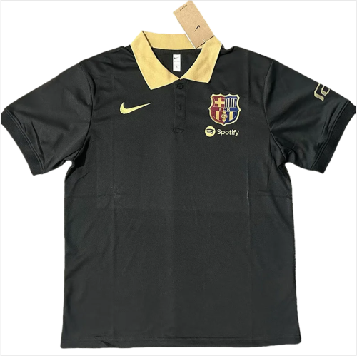 24-25 Mens  Barcelona  Black Polo Short Sleeve