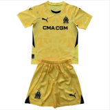 24-25 Marseille Yellow GoalKeeper Kids Soccer Jersey