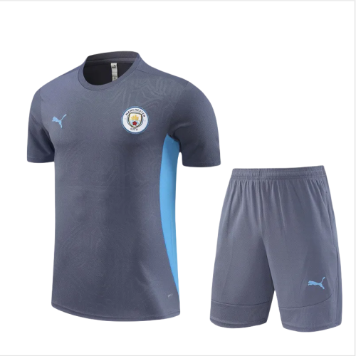 Kids Manchester City Short Training Suit Grey 2024/25