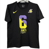 T190 Lakers JAMES #6 Black High Quality Casual T-Shirt
