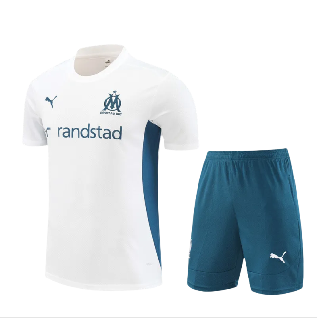 Kids Olympique Marseille Short Training Suit White 2024/25
