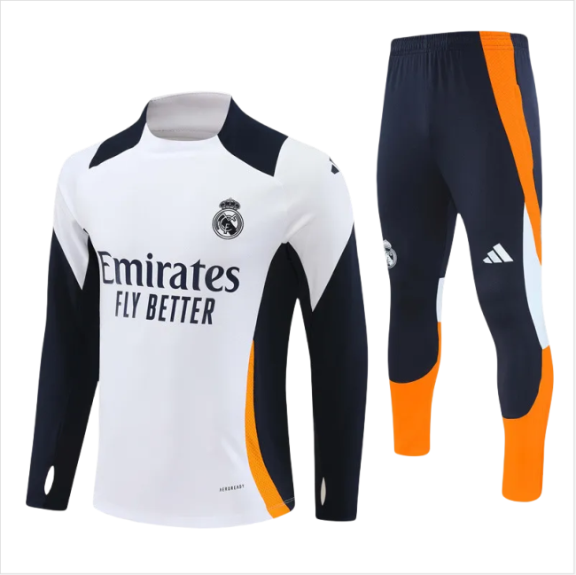Kids Real Madrid Training Suit White 2024/25
