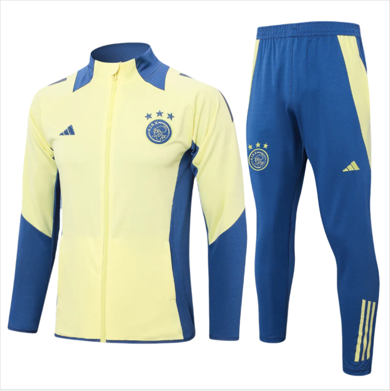 Kids Ajax Jacket + Pants Training Suit Yellow 2024/25