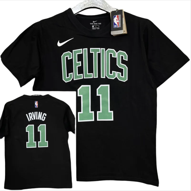 T167 CELTICS IRVING #11 Black High Quality Casual T-Shirt