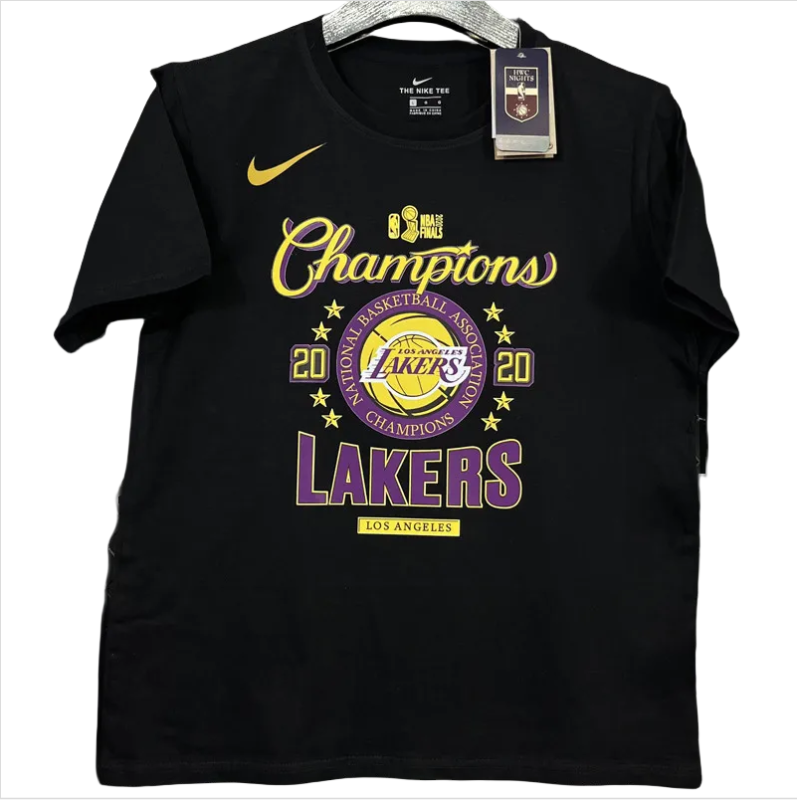T214 Lakers Black High Quality Casual T-Shirt