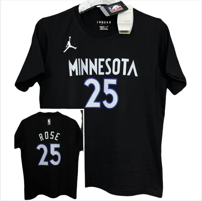 T160 Jordan ROSE #1 Black High Quality Casual T-Shirt