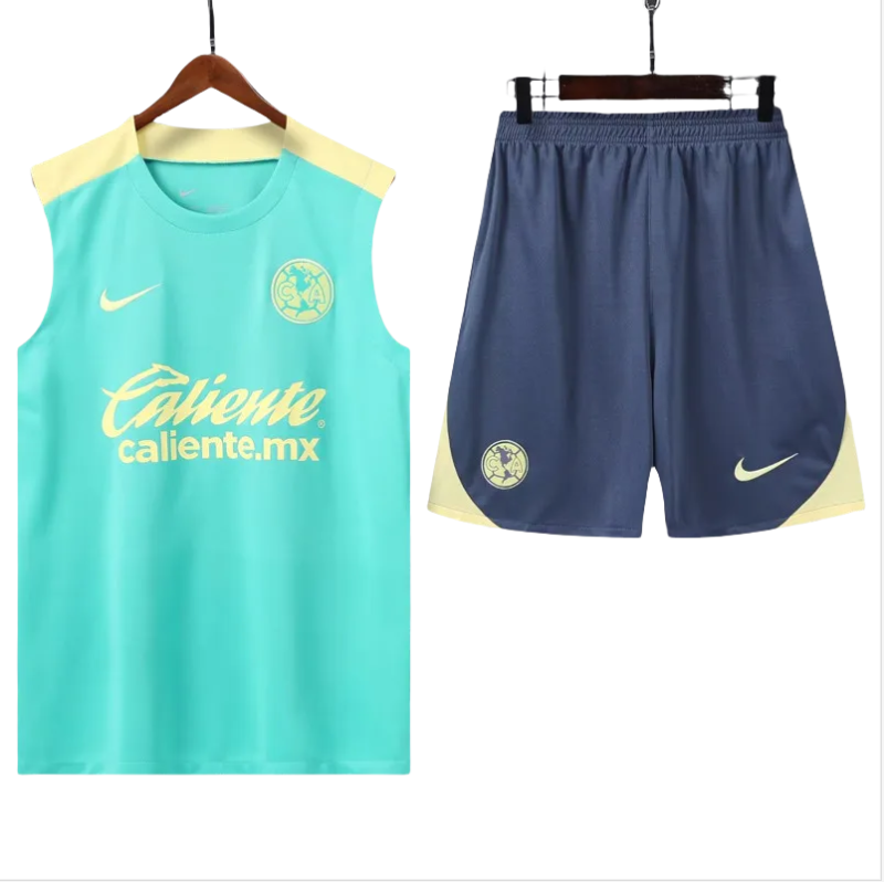24-25 Club America Light green Tank top and shorts suit