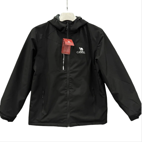 2024 Camel Velvet Thickened warm Black Outdoor Jackets