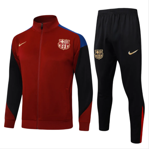 Kids Barcelona Jacket + Pants Training Suit Burgundy 2024/25