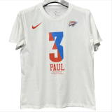 T189 OKC PAUL #3 White High Quality Casual T-Shirt