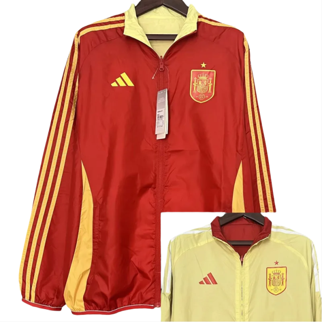 24-25 Spain Red & Yellow Double Sided Windbreaker