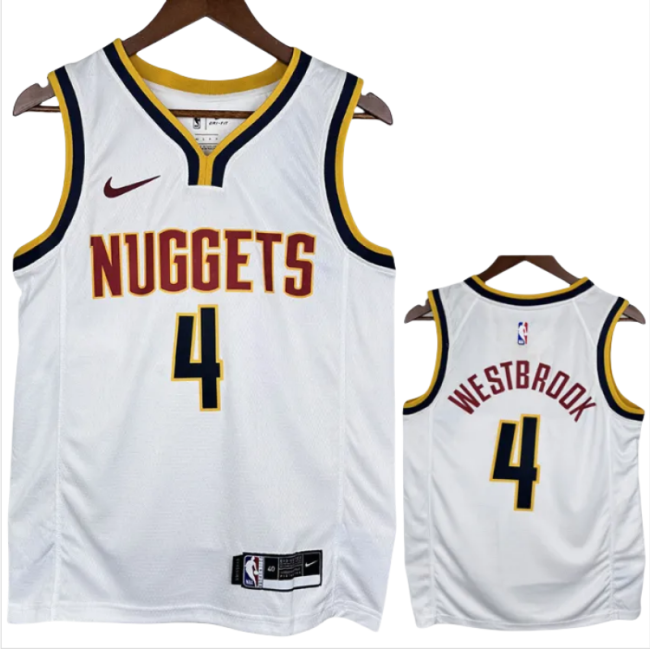 22-23 Nuggets WESTBROOK #4 White Top Quality Hot Pressing NBA Jersey