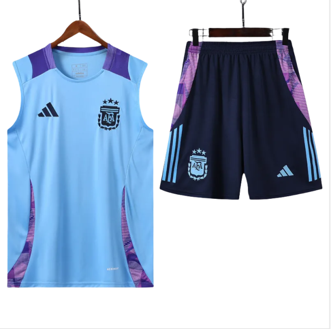 24-25 Argentina Light blue Tank top and shorts suit