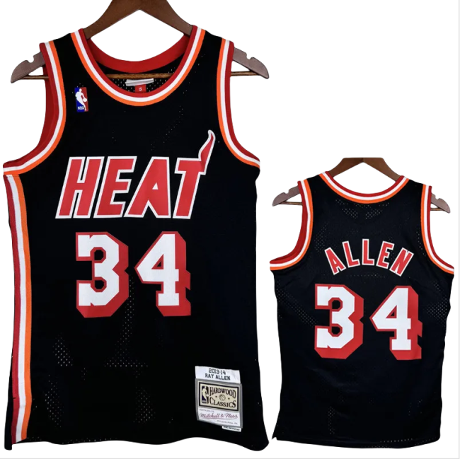 2013-2014 HEAT WADE #34 Black Retro Top Quality Hot Pressin g NBA Jersey