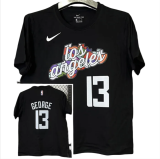 T263 Clippers GEORGE #13 Black High Quality Casual T-Shirt
