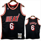 2013-2014 HEAT JAMES #6 Black Retro Top Quality Hot Pressin g NBA Jersey