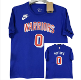 T225 WARRIORS PAYTON II #0 Blue High Quality Casual T-Shirt